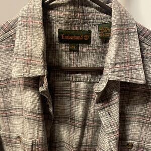 Timberland Gray and Red Plaid Shirt